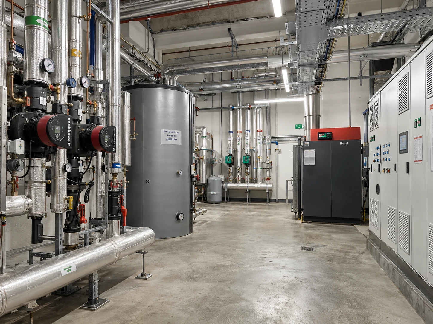 Technische ruimte met collectieve verwarmingsinstallatie